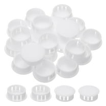 Uxcell Plastic Hole Plugs, 34 Pcs 1"(25mm) Plastic Plugs Screw Hole Plug Snap Desk Grommet Buckle Knockout Locking Plugs Furniture Insert End Cap for Holes Kitchen Cabinet, White