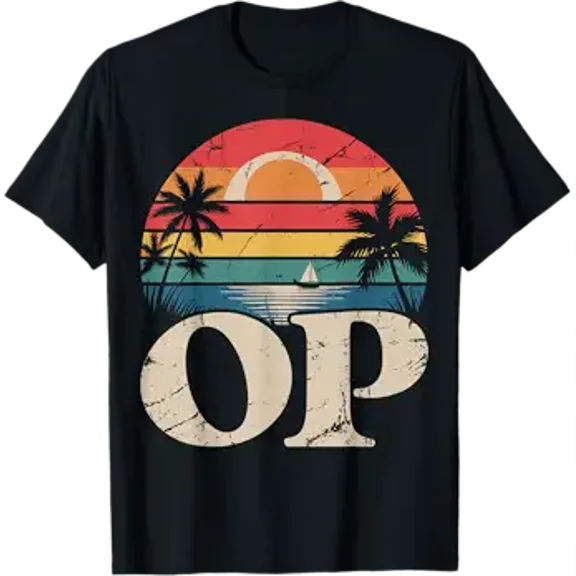 Op Ocean Vintage Pacific Beach Sun Palm Trees Retro T-Shirt