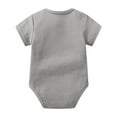 thumbnail image 3 of Zanarzt Baby Girl Bodysuit Newborn Baby Bodysuits Soft Cotton Solid Color Short Sleeve Baby Romper Grey,6-9 Months, 3 of 3