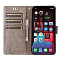thumbnail image 4 of Designed for iPhone 16 Plus Case, Wrist Strap Flip Kickstand PU Leather Wallet Case Cash Card Slots Holder, Protective Shockproof Pattern Women Cover for iPhone 16 Plus, Gray, 4 of 4