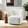 thumbnail image 2 of Duhome Chenille Swivel Chair - Comfortable Armless Accent Chair for Living Room, Bedroom & Office,White, 2 of 7