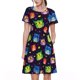 thumbnail image 1 of Disketp Owls And Hearts para Vestido de Manga Corta para Mujeres, Vestidos de Verano para Mujeres, Casual y Holgado para la Playa, 1 of 6