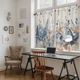 thumbnail image 5 of Blue Eucalyptus Coastal Kitchen Curtains 54 Inch Length, Beach Starfish Shell Nautical Rustic Tiers Curtains for Bathroom Bedroom Cafe, Light Filtering Window Treatment Drapes 2 Panels 42"Wx54"L, 5 of 8