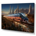 thumbnail image 2 of Designart "Futuristic Journey Colorful Train I" Transportation Canvas Print, 2 of 5