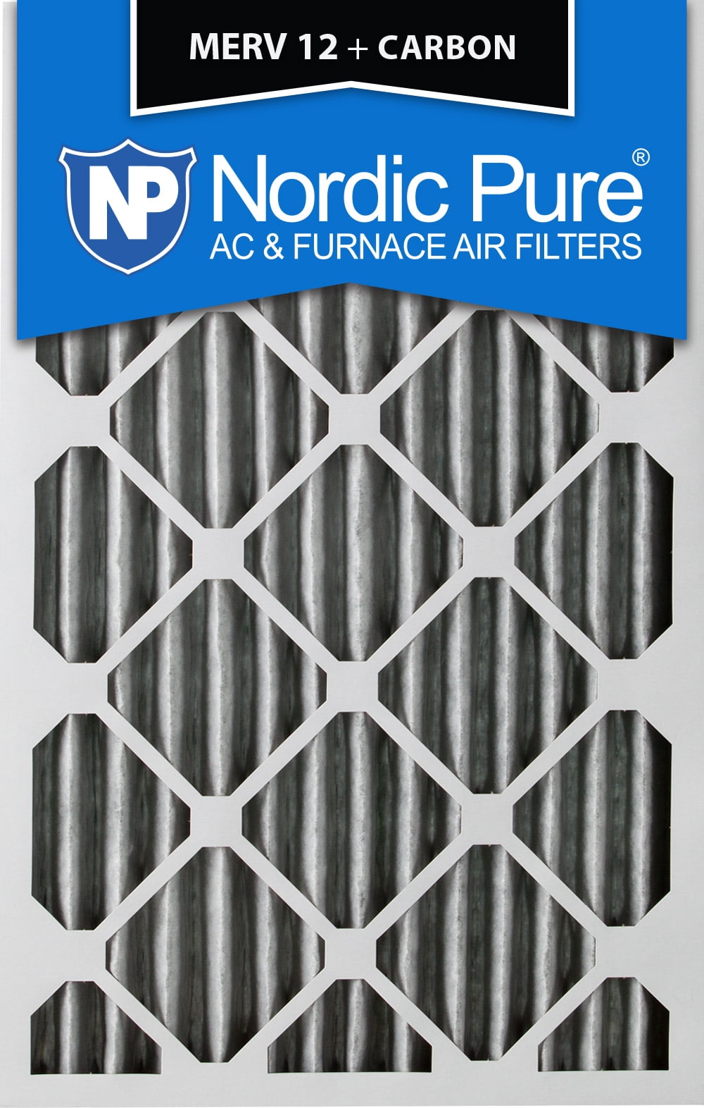 20x24x2 Pleated MERV 12 Plus Carbon AC Furnace Air Filters Qty 3