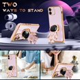 thumbnail image 3 of Funda para iPhone 12 Mini con diseño de astronauta, ideal para mujeres y niñas, color morado, única y con soporte oculto de astronauta, diseño 6D para iPhone 12 Mini de 5,4 pulgadas., 3 of 8