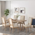 thumbnail image 2 of Noble House Robin Indoor Wood Upholstered Dining Chair, Set of 6, Beige, Natural, 2 of 9