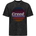 thumbnail image 4 of Creed T-Shirts en Coton Vintage Durables Surdimensionnés Chemise Usée Col Rond Manches Courtes, 4 of 8