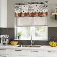 thumbnail image 4 of Fall Curtain Valances for Windows, Kitchen Valance Window Treatments Panel 2 Pack, Red Brown Pumpkin Maple Leaf Black White Plaid Rod Pocket Short Curtains for Bathroom Bedroom 54 x 18 Inch, 4 of 8
