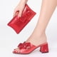 thumbnail image 2 of Zapatillas de lujo de color rojo con nuevo diseño de verano 2022, zapatos africanos y bolsos a juego, zapatillas casuales con punta abierta, talla 38-43, 2 of 4