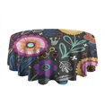 thumbnail image 5 of Multicolor Cartoon Floral Pattern Round Tablecloth 60"x60",Wrinkle Wipeable Table Cloth for Kitchen Dining Room Picnic Patio Party, 5 of 6