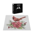 thumbnail image 3 of Ambesonne Poinsettia Jigsaw Puzzle Durable Cardboard, Xmas Watercolor Bird, 1000 pcs, Coral Vermilion Green, 3 of 5