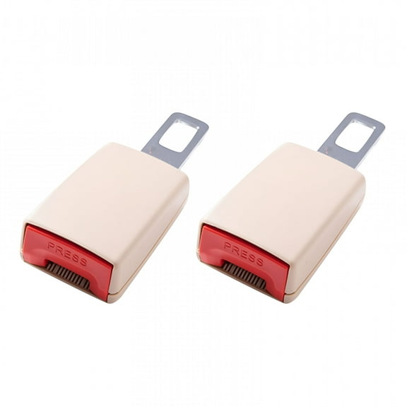 MELIVO 2Pcs Seat Belt Extender, Seat Belt Clips, Universal Car Safety Seat Belt Seatbelt Clip Extender Extension Buckle (Beige)