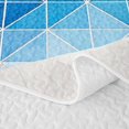 thumbnail image 5 of Castle Fairy Abstract Gradient Triangle Twin Quilt Set 2 Pieces,Ombre Geometric Grid Twin Coverlet Set,Yellow Teal Navy,1 Bedspread and 1 Pillowcase, 5 of 7