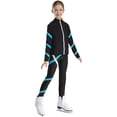 thumbnail image 2 of CHICTRY Girls Teens 2Pcs Sports Suit Gym Workout Outfit Long Sleeve Sparkle Rhinestone Coat with Leggings Activewear Blue Green 10, 2 of 6