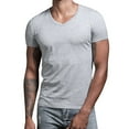 thumbnail image 2 of Men's Short Sleeve Solid Cotton V Neck T Shirts - Polyester Spandex Blend, Fashionable Design, for Casual Wear, Available in Multiple Sizes, 2 of 4