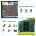 thumbnail image 4 of Dextrus 8x6 FT Outdoor Storage Shed, Large Metal Tool Sheds, Heavy Duty Storage House with Sliding Doors & Air Vent for Backyard Patio Lawn to Store Bikes, Tools, Lawnmowers, Green, 4 of 5