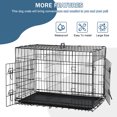 thumbnail image 6 of YRLLENSDAN 42 inch Foldable Large Dog Crate for Large Dogs, Metal Wire Dog Cage with Plastic Tray and Handle Double-Door Outdoor Dog Crates and Kennels for Medium dogs, Black, 6 of 8