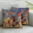 thumbnail image 3 of Creowell Cushion Case Outdoor Home Decor 4th of July Independence Day Pillow Cover 4th July Celebration Retro Girl Ride Bicycle Fireworks Decorative Pillow Home Sofa Decor Pillowcase White, 3 of 5