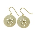 thumbnail image 1 of Yellow gold plated 925 sterling silver Hawaiian sand dollar hook 21.50mm earrings, 1 of 3