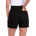 thumbnail image 5 of HDE Women's Twill Chino Shorts 5" Inseam Tailored High Waisted Stretch Short Black - S, 5 of 7
