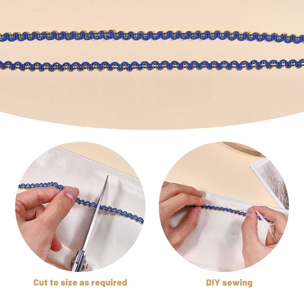 120 Yards 12 Colors Braid Lace Trim 1/4 inch Wide Braid Ribbon Trims Centipede Gimp Trim Ribbon