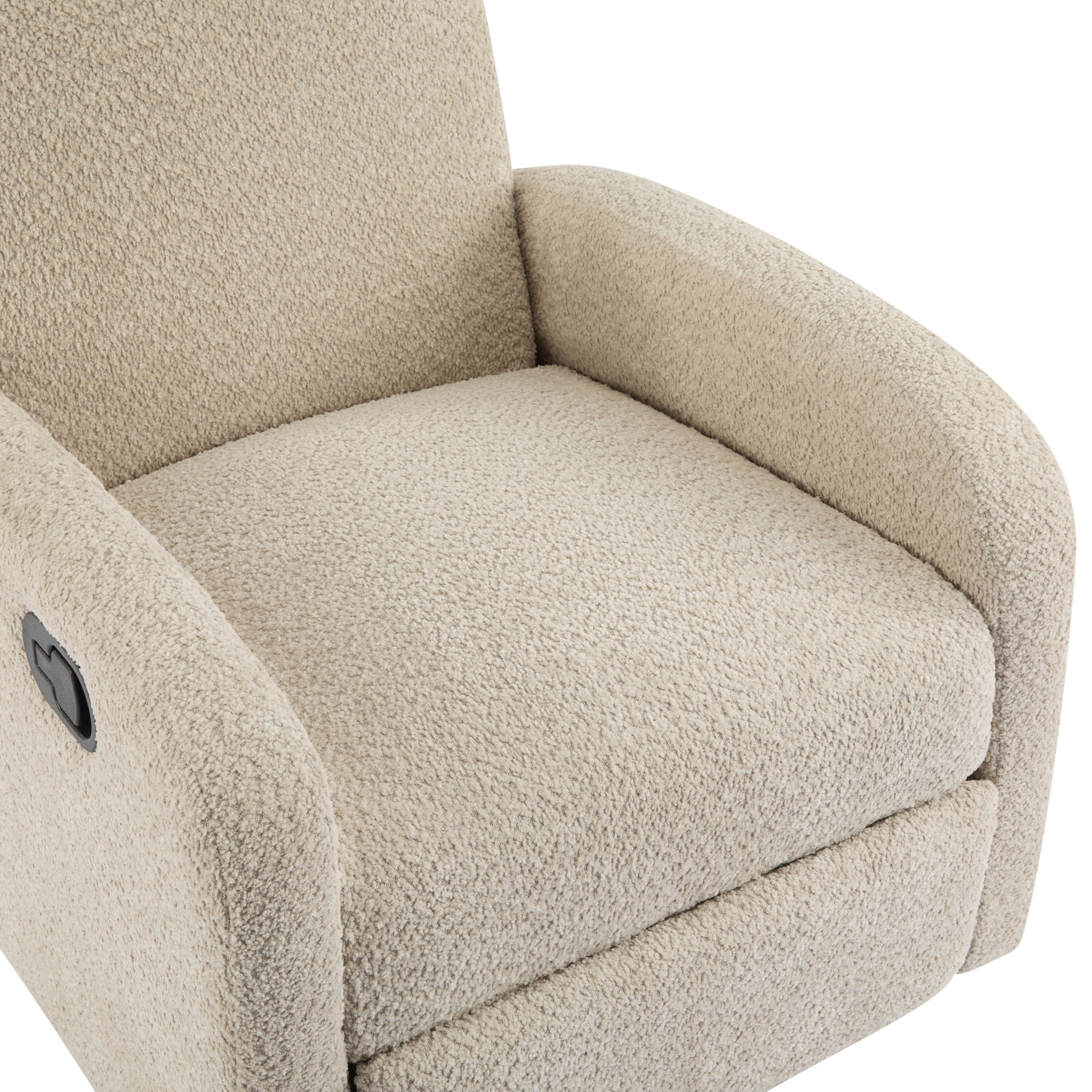 Christopher Knight Home 360° Swivel Glider Recliner Chair, Upholstered Lounge Seat with Solid Wood Base, Almond
