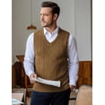 thumbnail image 2 of COOFANDY Mens V Neck Sweater Vest Knitted Sleeveless Solid Casual Lightweight Pullover Vest, 2 of 5