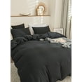 thumbnail image 5 of Move Over Black Solid Bedding Sets King Solid Black Duvet Cover Set Solid Pattern Washed Microfiber, No Filling, 5 of 9