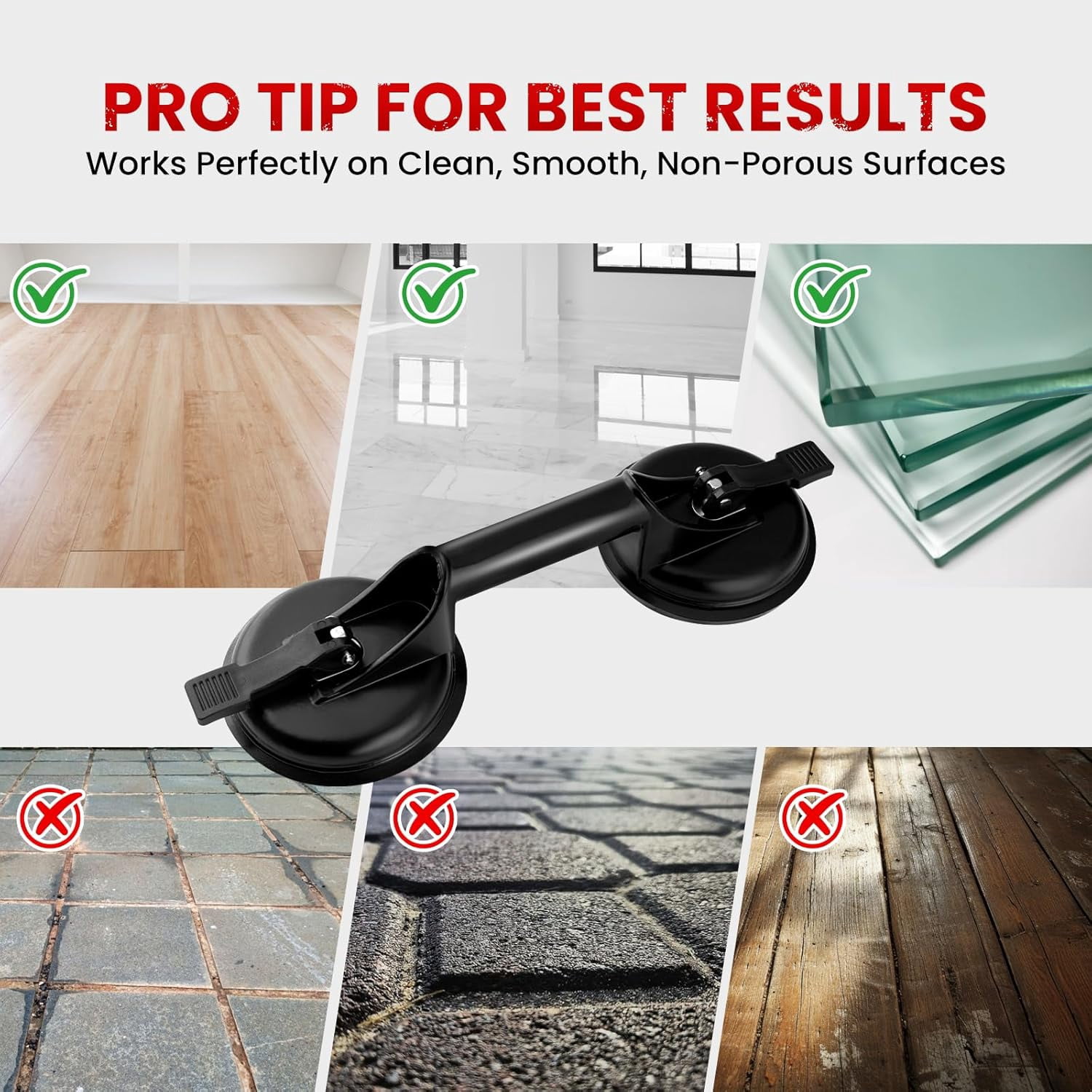 Floor Gap Fixer Tool Kit for LVP Laminate Vinyl Floors - DIY Installation & Repair Set with Suction Cup, 2 Rubber Mallets, Pull Bar for Homeowners & Handymen