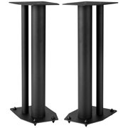 Speaker Stand Pair 24 Inch Steel Square Base Standard Black