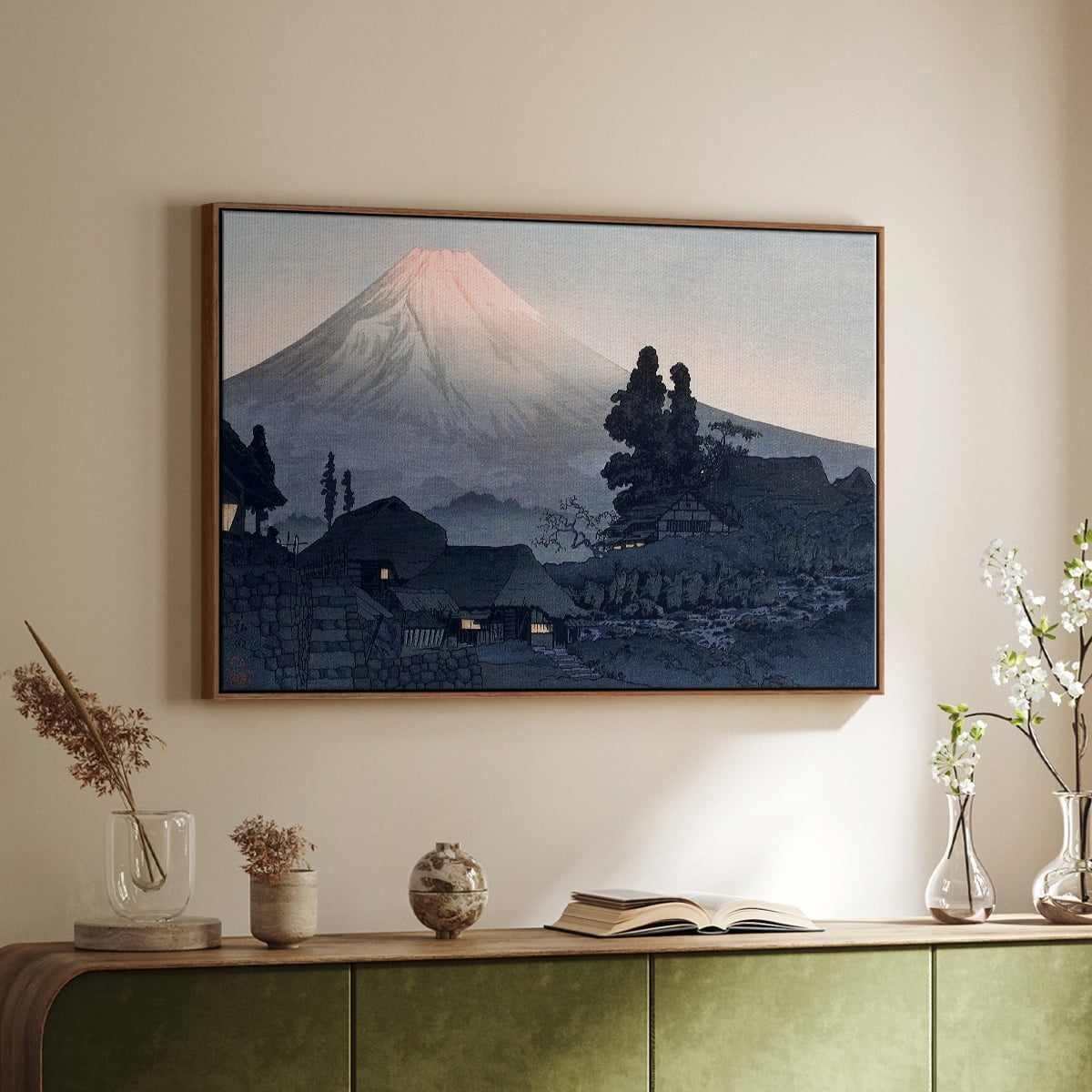 Vintage Landscape-CCCII By Wexford Home Framed in Walnut Wood Gallery Wrapped Canvas 27 in. x 41 in.