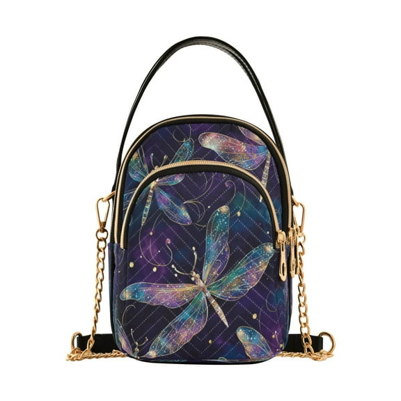 DIXRUYEE Cross Body Fashion Shoulder Waist Purse Bags Celestial Dragonflies Pocket Handbags
