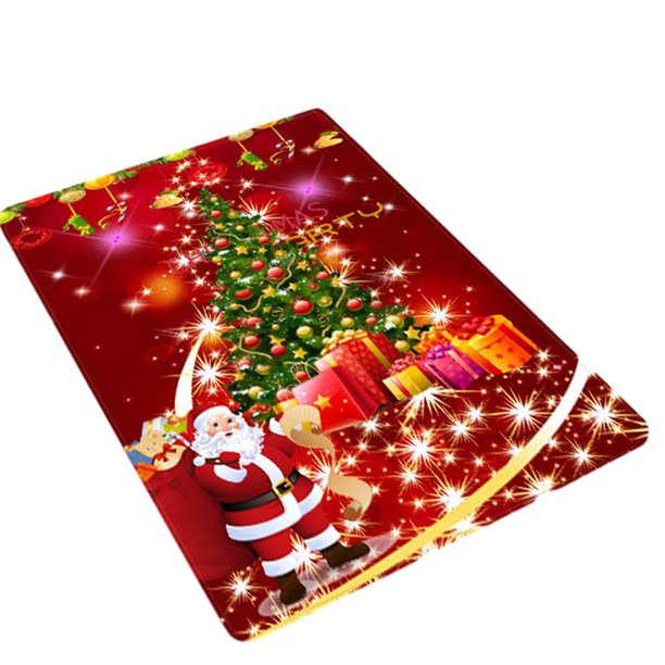 Yuarrent Alfombra de entrada para casa, cocina, Navidad, fácil de limpiar, amplia aplicación, fibra de poliéster, duradera, antideslizante Decoración del hogar Alfombra navideña B 50*80cm