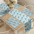 thumbnail image 2 of Ambesonne Dolphin Table Runner & Placemats, Symmetrical Sea Animal Art, Placemat 4 pcs + Runner 16"x72", Pale Blue and Blue Grey, 2 of 2
