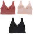 thumbnail image 2 of Delta Burke Intimates Women's Plus Size Seamless Comfort Band Lacey Bralette Set , 3 Pack, Sizes 1XL to 3XL, 2 of 9