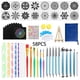 thumbnail image 4 of De Herramientas De Punteo De Mandala, Kit De Pintura De Arte De Graffiti, Juego De Herramientas De Plantillas De Pintura De Punto De Roca, Bandeja Para Dibujo De Mandala, Pintor Casero 60 Piezas Speravity HA015633-00, 4 of 7