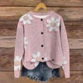 thumbnail image 4 of Uaswgudfs Women's Floral Printed Cardigan Long Sleeve Button-Front Crew Neck Casual Fashion Outerwear - Spring Summer Trendy Sweater, 4 of 6