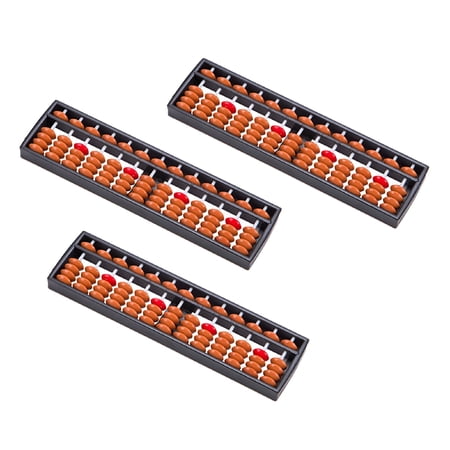 BESTSKY 2026 New Vintage- Style Chinese Wooden Abacus,3Pcs 13 Column Wood Soroban with Reset Button Japanese Calculator Math Counting Tool for Educational Brain Teaser Toys Gift