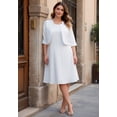 thumbnail image 2 of Roaman's Women's Plus Size Elbow Sleeve Fit-And-Flare Dress With Bolero Jacket – 2-Piece Suit, 2 of 6
