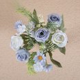 thumbnail image 3 of CSChome Artificial Flower Artificial Flower Bunch: Realistic Looking Non fading 5 Forks with 4 Rosebuds Perfect for Wedding Simulation Bouquets and Home Decor, 3 of 7