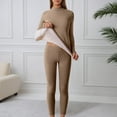 thumbnail image 2 of Aihuaihua Thermal Underwear for Women Set 2 Piece Pajamas Warm Loungewear Set Neck Shirt Crop Leggings Fall Winter Soft Long Johns Sleepwear Outfits, 2 of 8