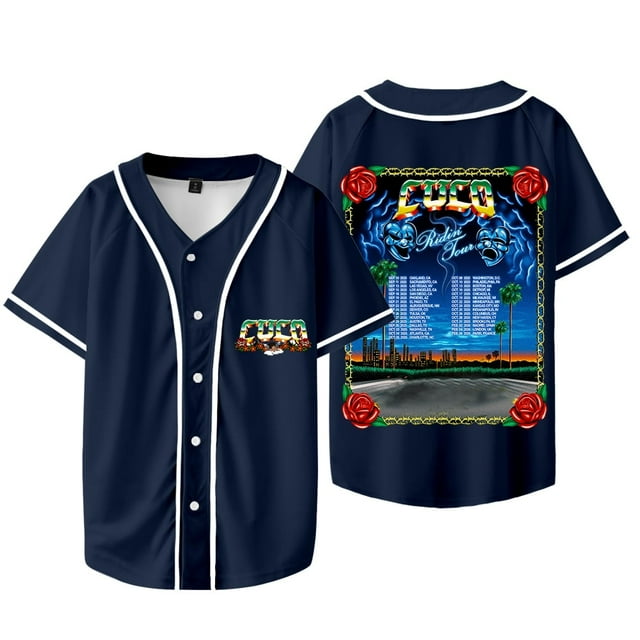 Cuco Ridin Tour 2025 Merch Baseball Jacket Tee Women Men V-neck Short Sleeve T-shirts,Style 3,XXXXL
