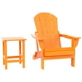 thumbnail image 2 of Polytrends  Laguna Hdpe All Weather Outdoor Patio Foldable Adirondack Chair With Side Table (2-Piece Set) Orange, 2 of 5