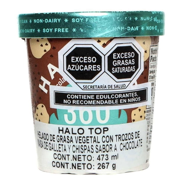 Helado Halo Top Sabor chocolate chip cookie dough 473 ml