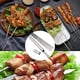 thumbnail image 4 of pstuiky Brochetas de metal de 13,8 pulgadas de largo para brochetas con barra de empuje brochetas para asar brochetas de kebab con doble tenedor brochetas planas de acero inoxidable, 4 of 6