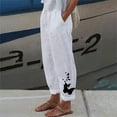 thumbnail image 2 of Gibobby pantalones para nieve mujer Pantalones recortados para mujer Oficina Mujer Pantalones capri con bolsillos Pierna ancha Casual Pantalón Capris livianos (Blanco, XL), 2 of 5