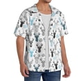 thumbnail image 2 of Pofeuu Winter Art Blue and Black Moose Print Mens Casual Short Sleeve Shirts Beach Summer Spread Collar Pocket Tops Men's Casual Short-sleeved Shirt-X-Large, 2 of 5
