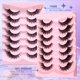 thumbnail image 5 of Pestañas postizas tipo ojo de gato Pestañas postizas dramáticas Aspecto natural 7 pares Paquete de extensión de ojos de zorro Pestañas postizas de visón gruesas y esponjosas 8D Luz no tóxica, 5 of 5