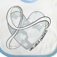 thumbnail image 4 of Inktastic Lung Cancer Awareness White Ribbon Around Heart Boys or Girls Baby Bib, 4 of 4